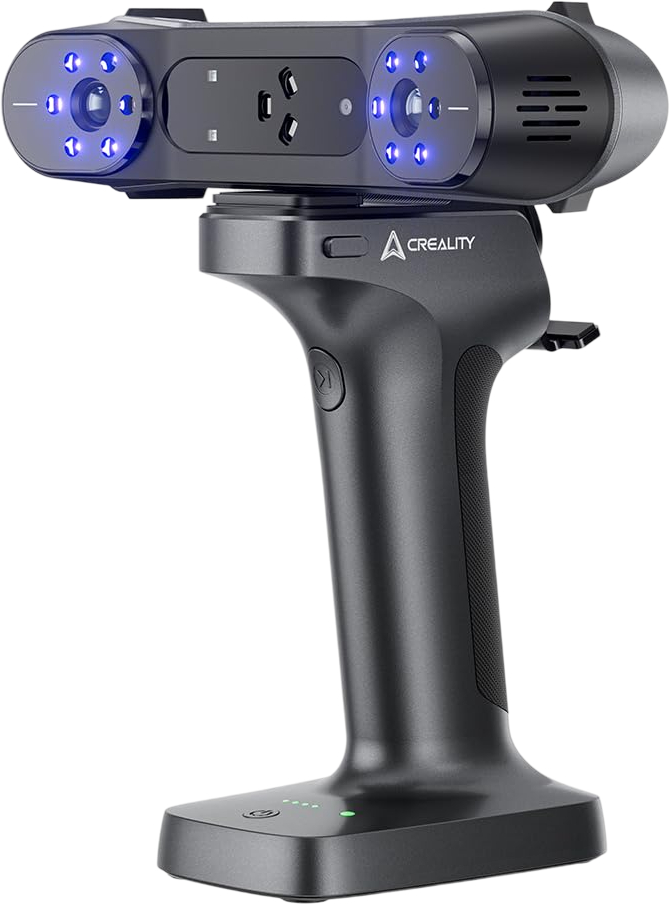 Scanner 3D portable CR-Scan Raptor X noir avec capteurs et LED bleues