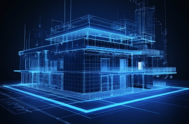 Modèle BIM 3D illustrant les niveaux de détail LOD d'une structure