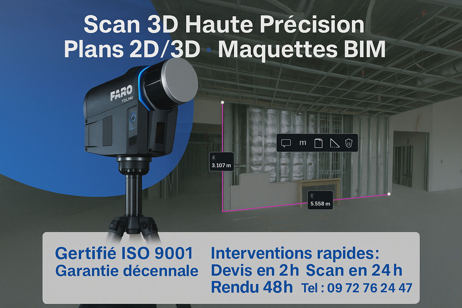 Réseau Européen®de Scan 3D bâtiment et industrie Certifié ISO 9001
